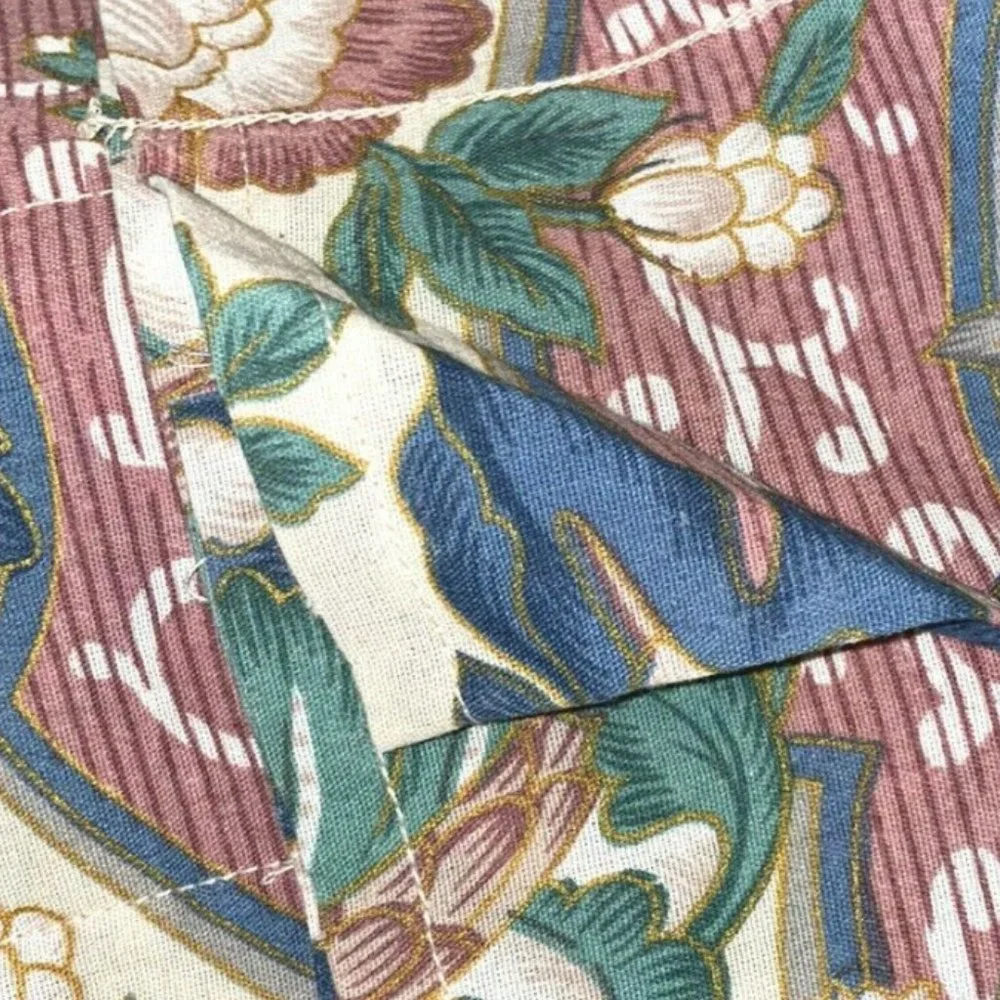 2 Vintage 70s Custom Curtains Valances Paisley